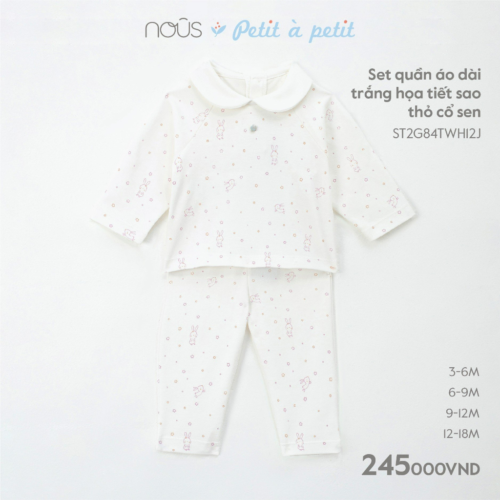 Bộ quần áo liền thân Nous  dành cho 0-3 tháng đến 12-18 tháng