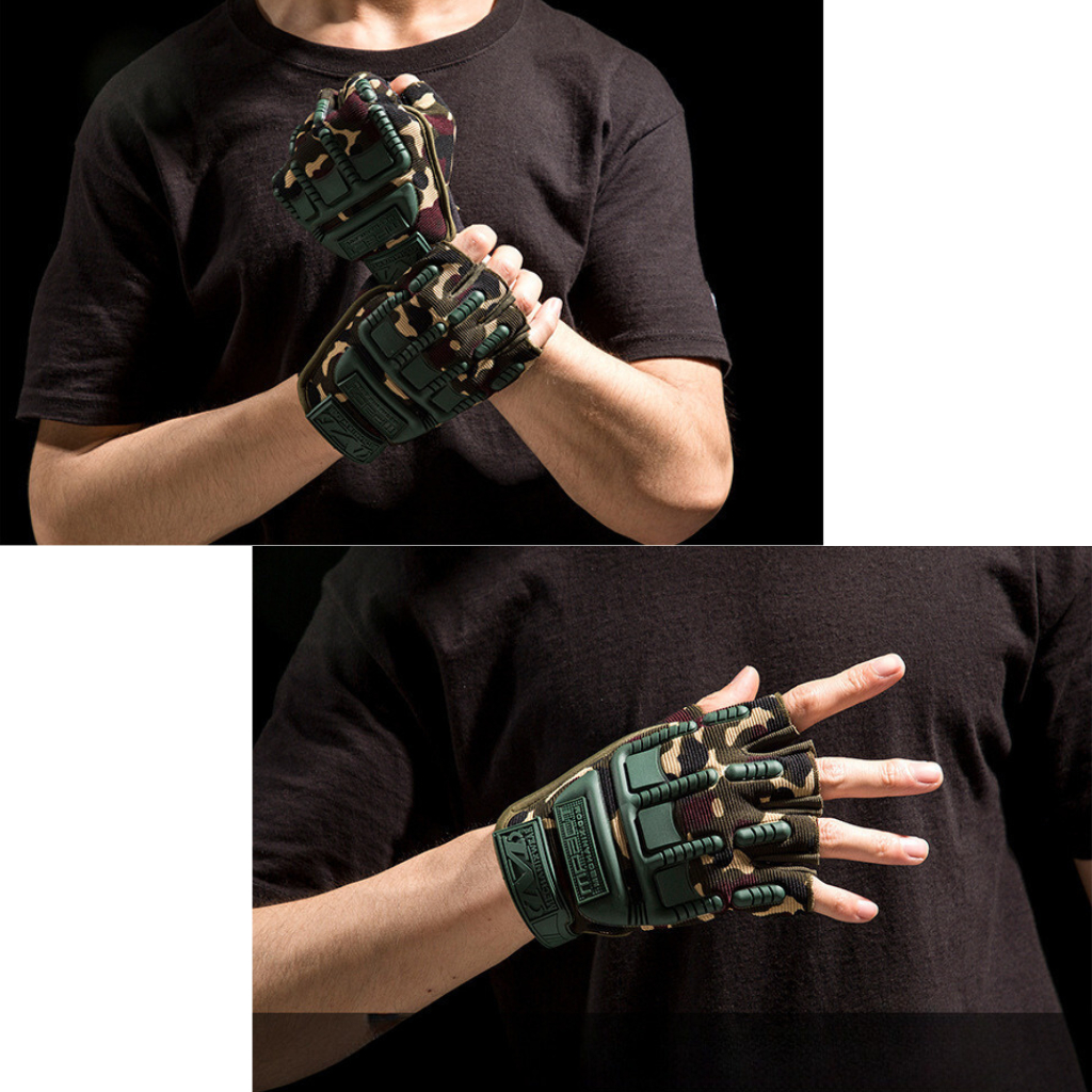 Găng tay, bao tay nam cụt ngón bảo vệ mu bàn tay và tăng độ bám Mechanix Mpact 1