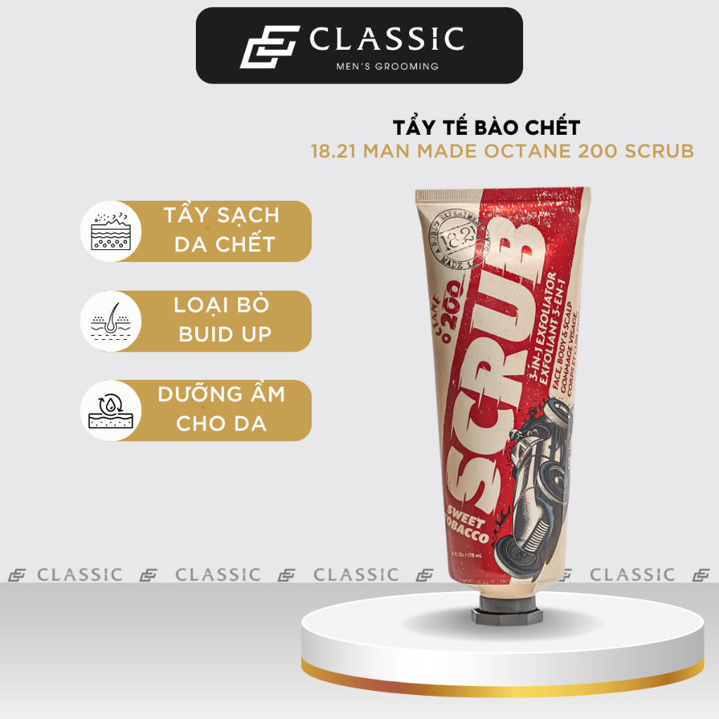 Tẩy tế bào chết 18.21 Man Made Octane 200 Scrub 178ml