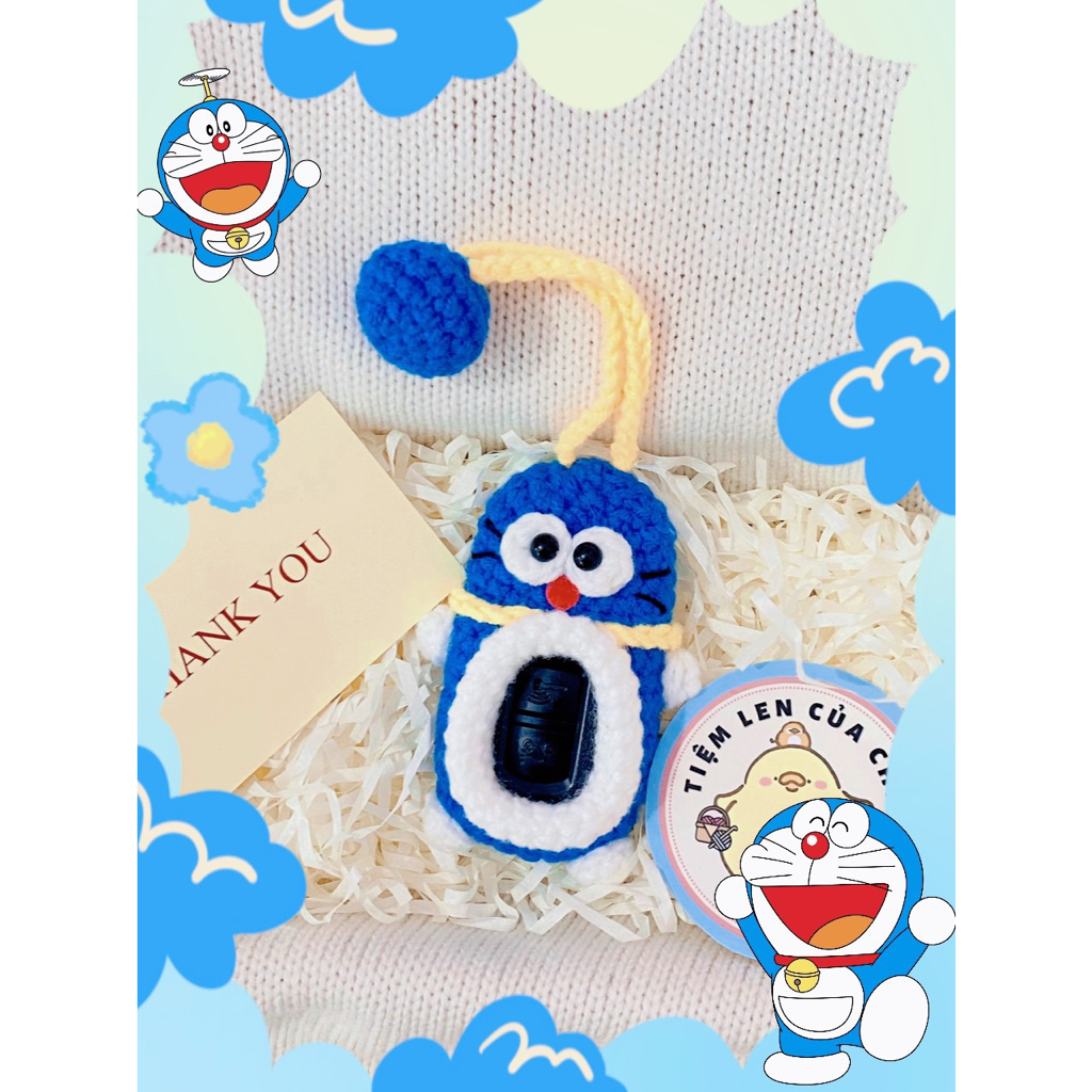 Vỏ bọc Smartkey doraemon bằng len