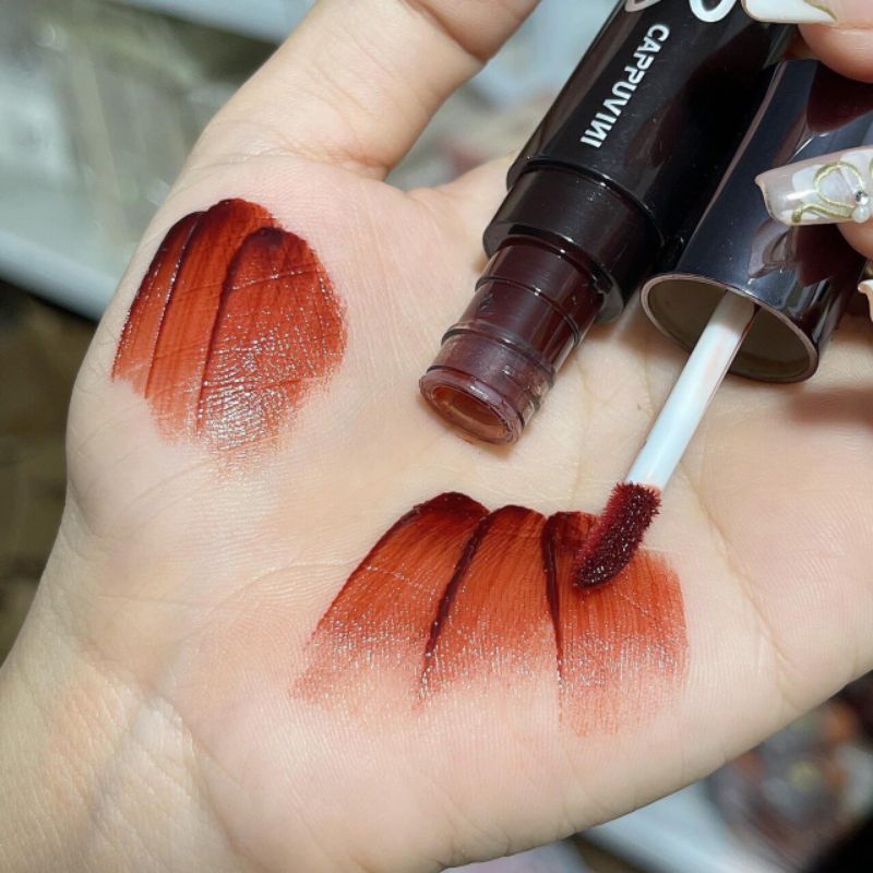 Son CAPUVINI Thỏ Đen Màu 10 Hot Chất Son Tint Bóng Lì