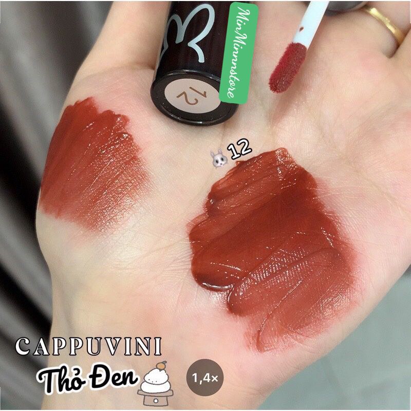 Son CAPUVINI Thỏ Đen Màu 10 Hot Chất Son Tint Bóng Lì