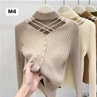 ÁO LEN NỮ CỔ DÂY CHÉO ĐỘC LẠ