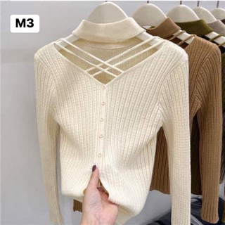 ÁO LEN NỮ CỔ DÂY CHÉO ĐỘC LẠ