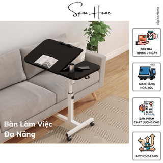 Bàn làm việc thông minh tuỳ chỉnh chiều cao và độ nghiêng mặt bàn 2 phần độc lập, chân bàn có bánh xe khoá mở dễ dàng