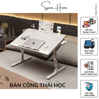 Bàn Học Thông Minh Gấp Gọn Đa Năng Có Khe Cắm Ipad Và Ngăn Kéo - Bàn làm việc kèm đèn quạt, cổng sạc USB tiện ích