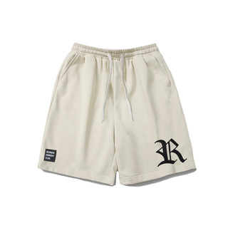 REU Quần Thun Short Nỉ REUNION R Có Túi Kết Hợp Dây Rút (Kem / Đen)