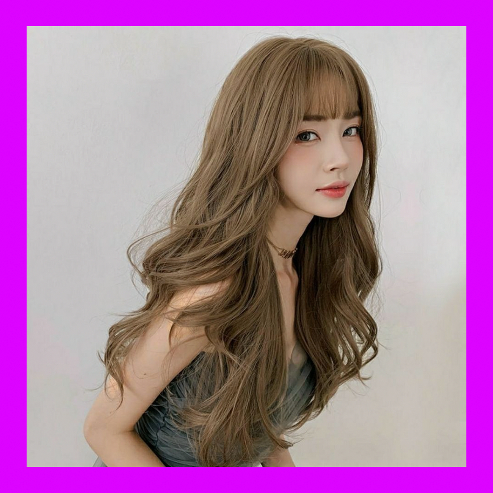 💗TẶNG LƯỚI💗Tóc giả nữ nguyên đầu xoăn gợn Hàn Quốc - TG982
