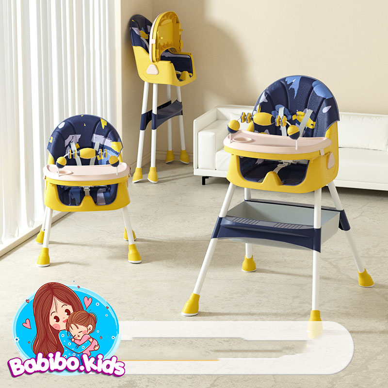 Ghế ăn dặm cao cấp BABIBO KIDS E-560 , ghế ăn dặm ngả lưng cho bé có kèm bàn ăn dặm