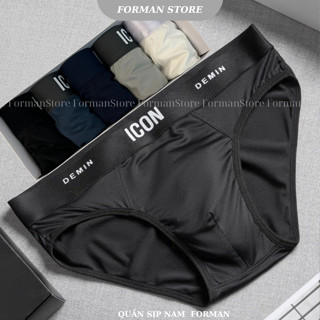 Hộp 5 Quần Sịp Nam Tam Giác ICON, Quần Lót Nam Thun Lạnh Co Dãn 4 Chiều Thấm Hút Kháng Khuẩn