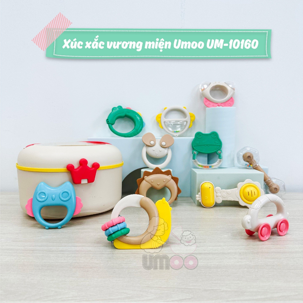 Hộp xúc xắc đèn nhạc Umoo và Vương Miện UM-10160  bộ đồ chơi kích thích khả năng sáng tạo và tư duy của bé