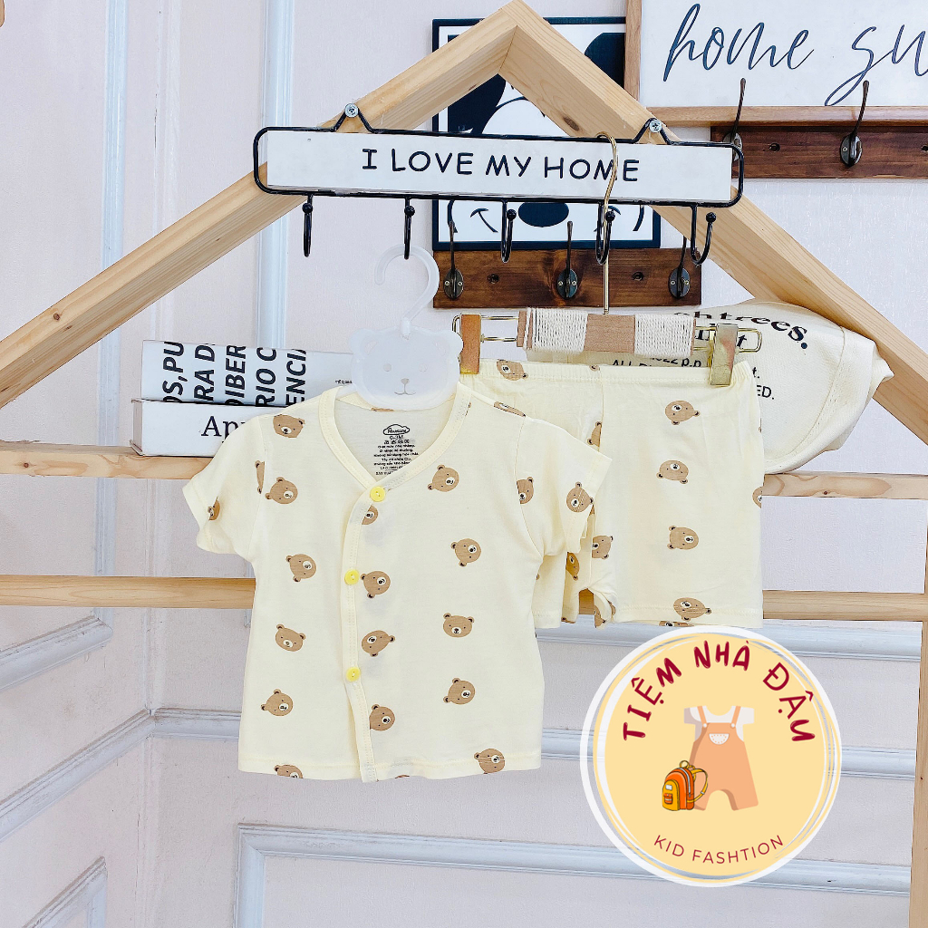 Bộ cộc sơ sinh bé trai bé gái chất liệu thun lạnh 5 màu cho bé