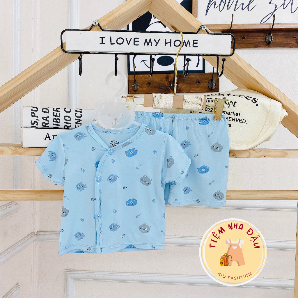 Bộ cộc sơ sinh bé trai bé gái chất liệu thun lạnh 5 màu cho bé