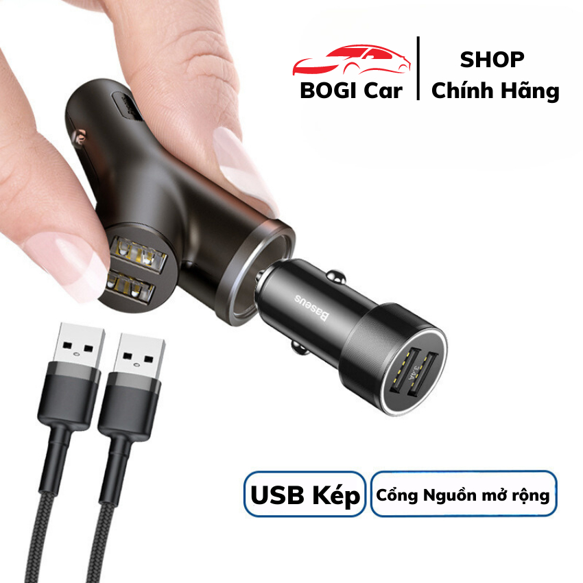 Củ Sạc Trên Ô Tô CCALL-YX 3 Trong 1 Có 2 Cổng USB Sạc Cho Điện Thoại Và 1 Cổng Tẩu 12V/24v Sạc 3 Thiết Bị Cùng Lúc- BoGi | BigBuy360 - bigbuy360.vn