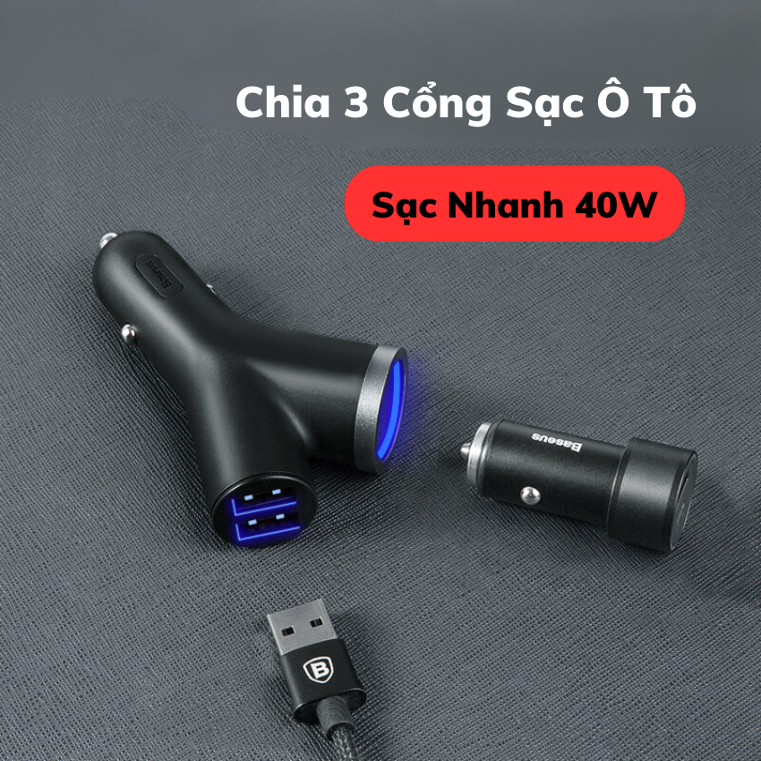 Củ Sạc Trên Ô Tô CCALL-YX 3 Trong 1 Có 2 Cổng USB Sạc Cho Điện Thoại Và 1 Cổng Tẩu 12V/24v Sạc 3 Thiết Bị Cùng Lúc- BoGi | BigBuy360 - bigbuy360.vn