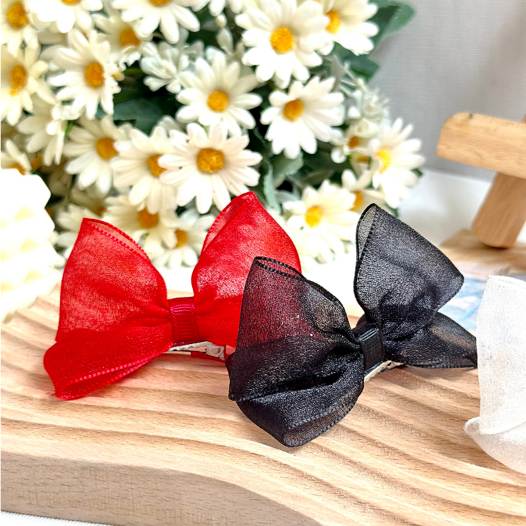 Kẹp nơ đứng xinh xắn cho bé ruy băng nhũ made by Cloudy'Mami