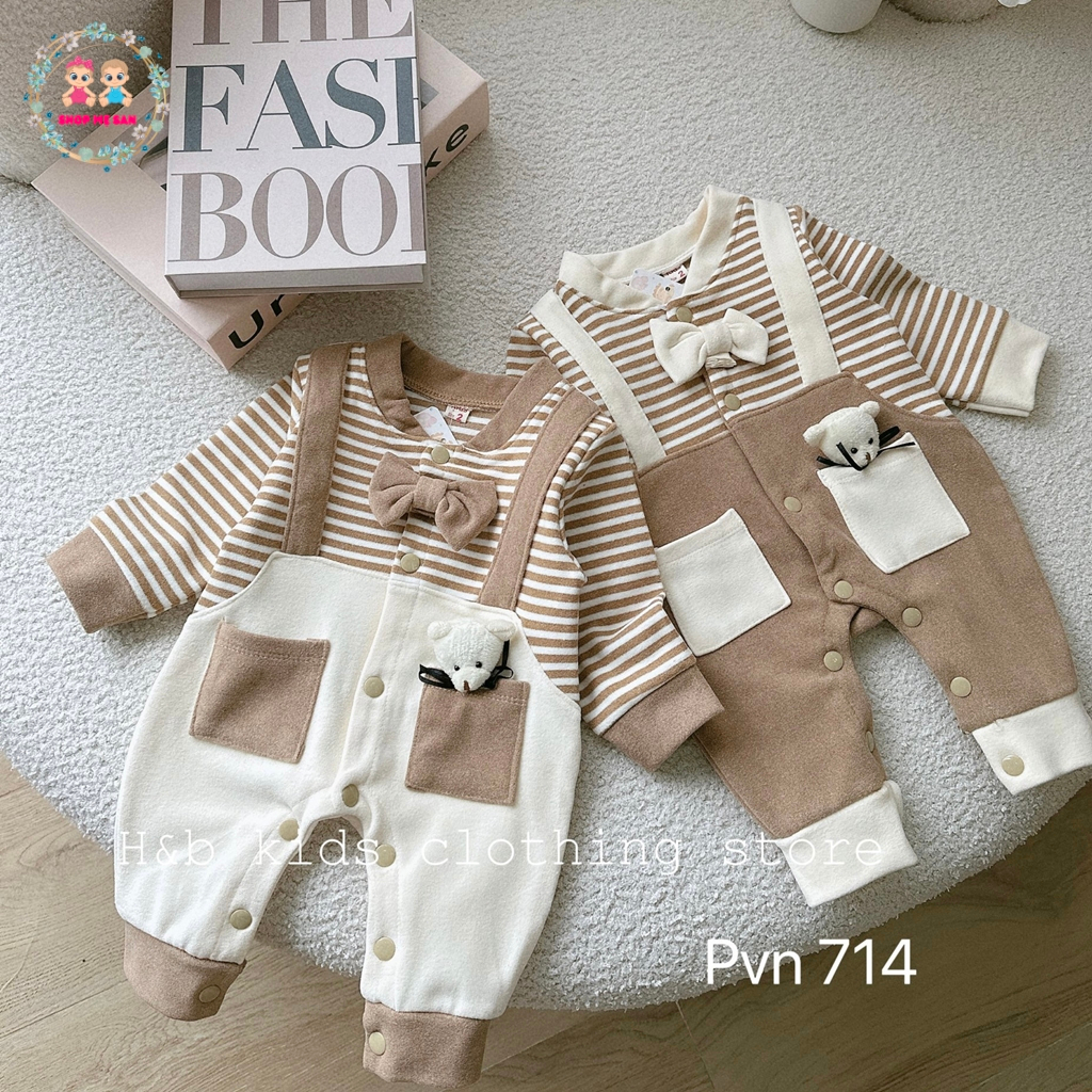 Bodysuit Cho Bé Trai, Body Dài Tay Cho Bé Trai Chất Liệu Zip Lông Mềm Mịn Cùng Kiểu Dáng Công Tử Sành Điệu