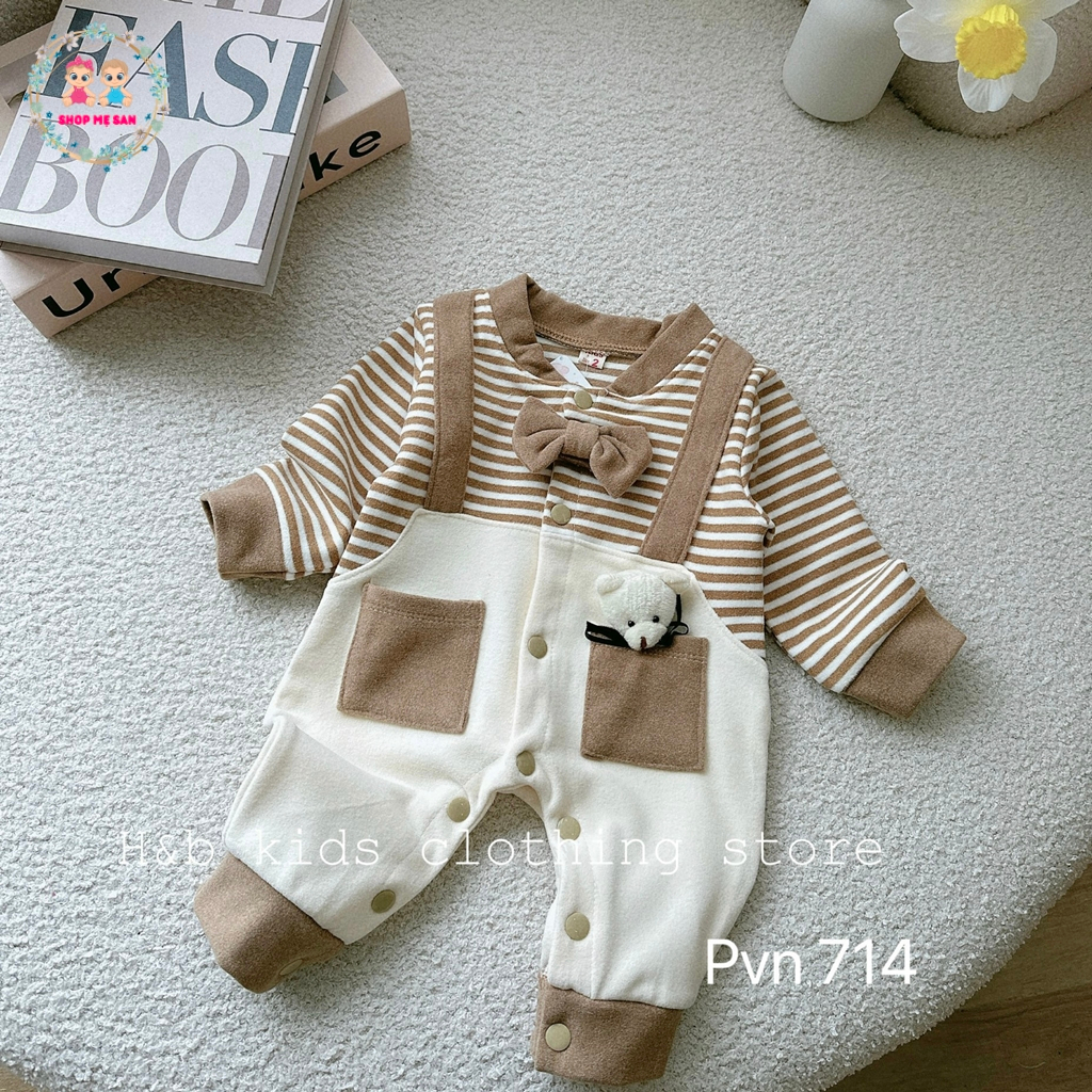 Bodysuit Cho Bé Trai, Body Dài Tay Cho Bé Trai Chất Liệu Zip Lông Mềm Mịn Cùng Kiểu Dáng Công Tử Sành Điệu