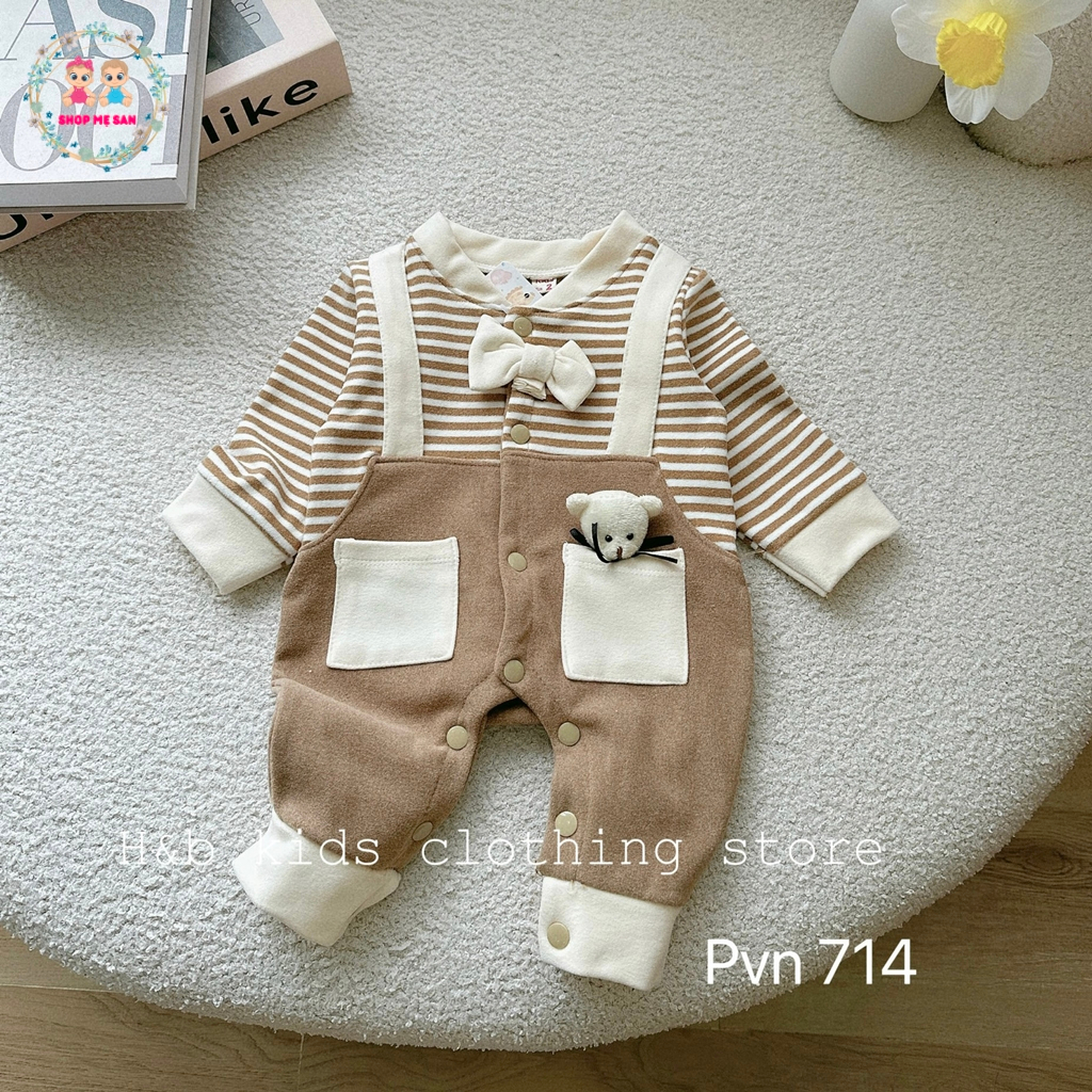 Bodysuit Cho Bé Trai, Body Dài Tay Cho Bé Trai Chất Liệu Zip Lông Mềm Mịn Cùng Kiểu Dáng Công Tử Sành Điệu