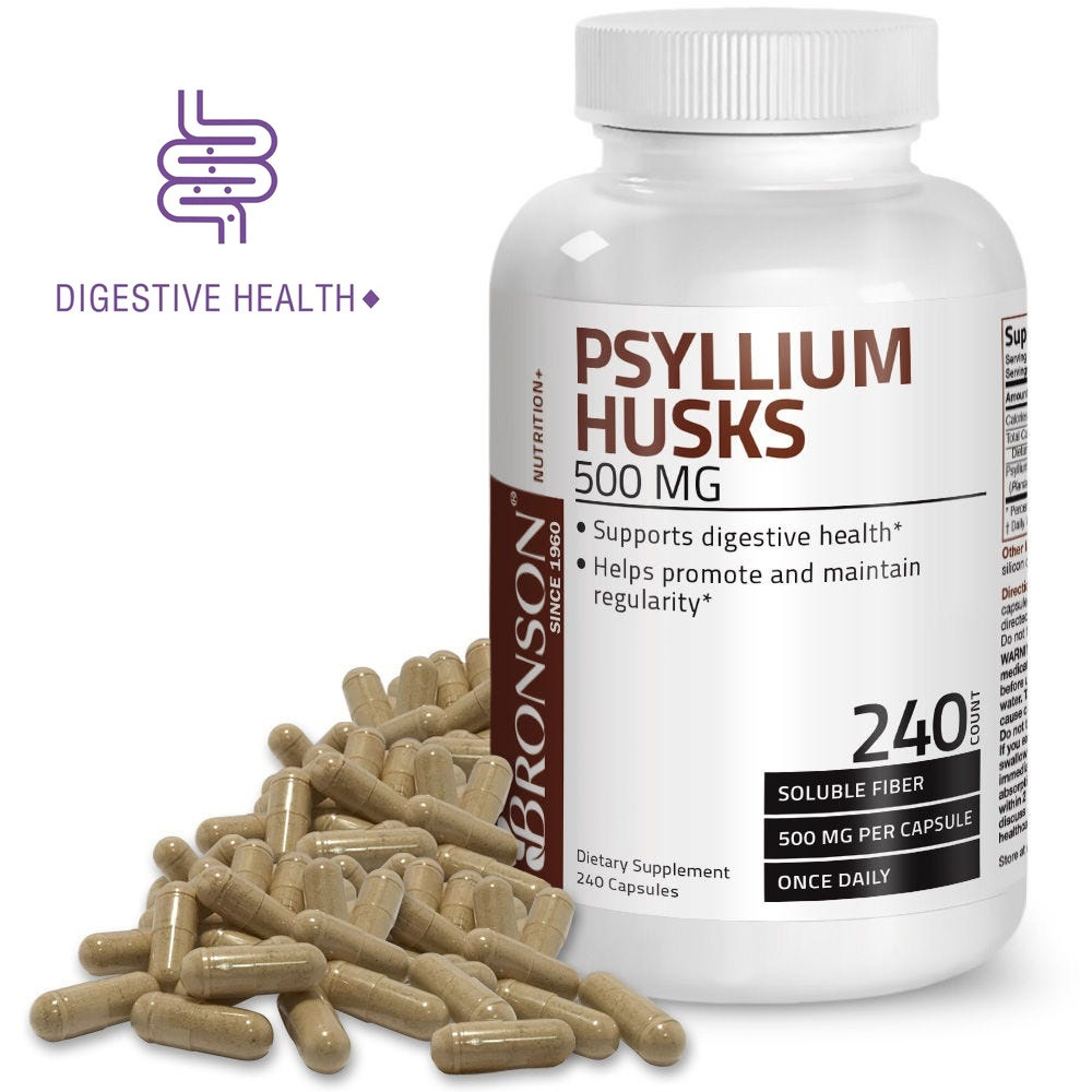 Organic Vitamin Psyllium Husks 500mg - 240 viên Mỹ - Chất xơ chống táo bón