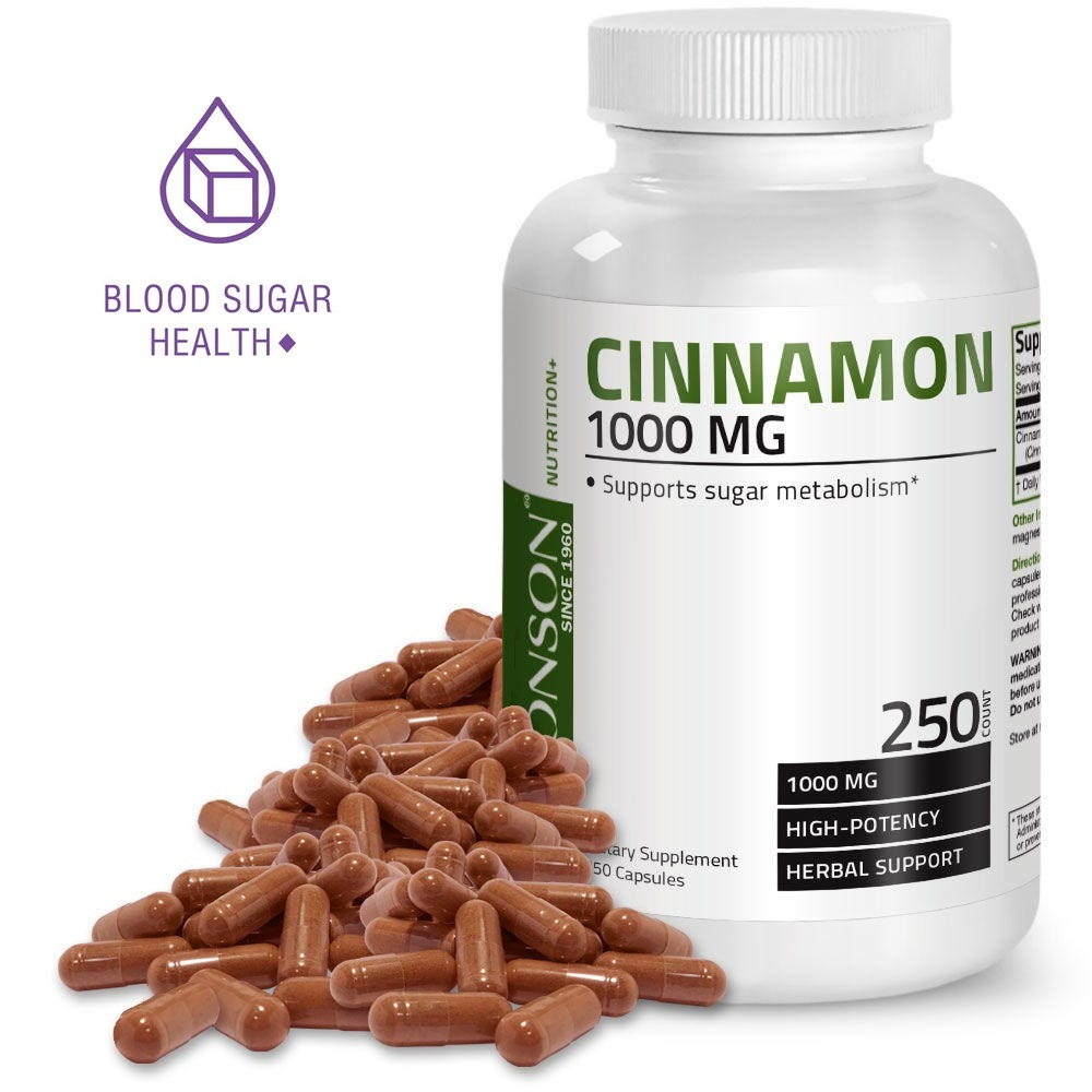 Organic Vitamin Cinnamon 1000mg - 250 viên Mỹ - Ổn định đường huyết