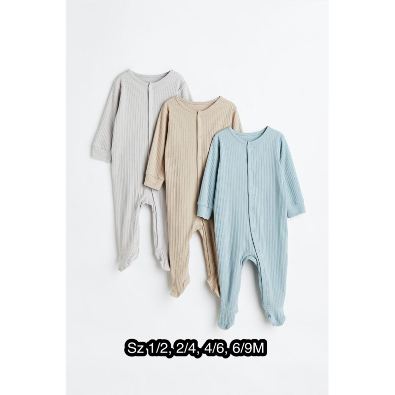 [Au.th]Set 3c body thun tăm cho bé H&M sz 0-9M form to