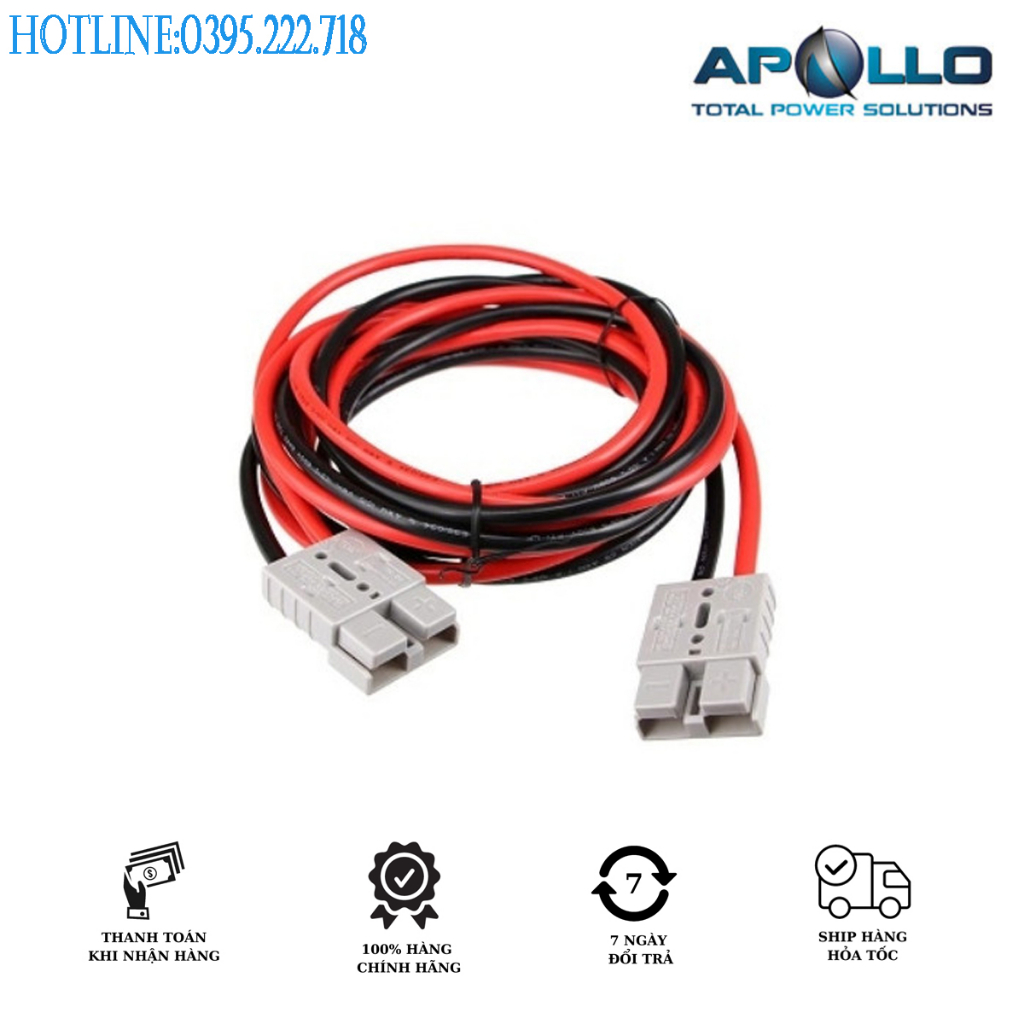 Đầu giắc kết nối acquy, jack cắm anderson 50A 600V chịu tải cho acquy, Xe nâng , UPS , năng lượng mặ