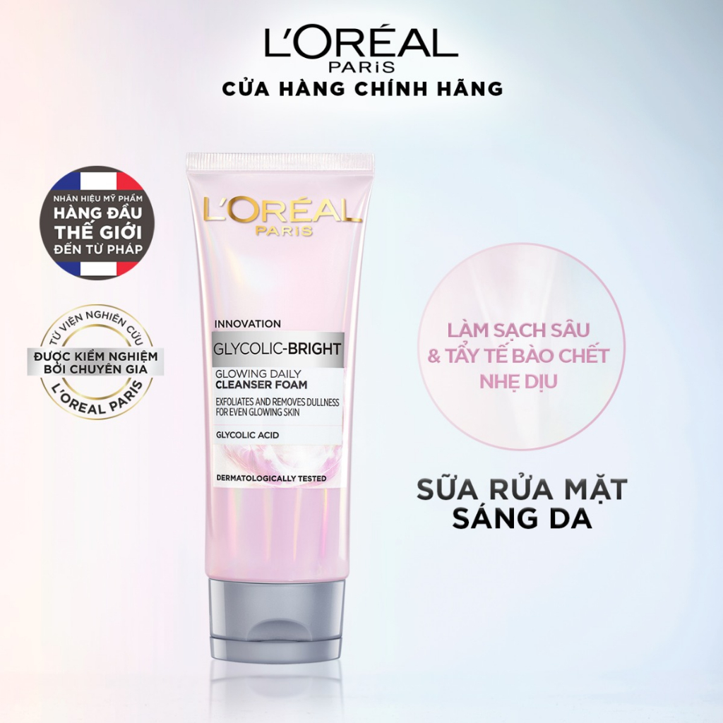 Sữa Rửa Mặt Cấp Ẩm, Sáng Da, Mờ Thâm, Sạch Sâu L'Oreal Paris 100ml