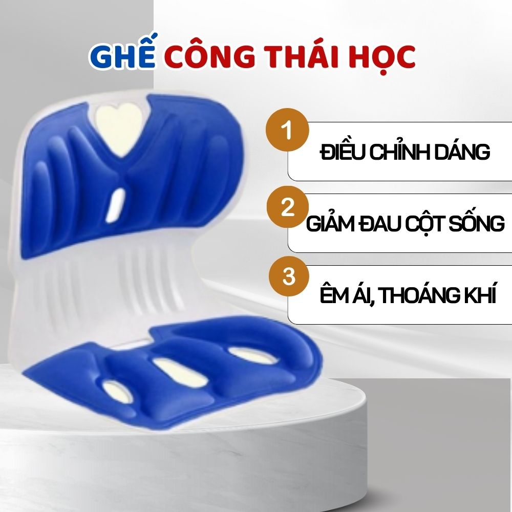 Ghế công thái học chống đau mỏi, ghế văn phòng điều chỉnh dáng ngồi thoải mái dễ chịu phù hợp cho người đi làm và trẻ em
