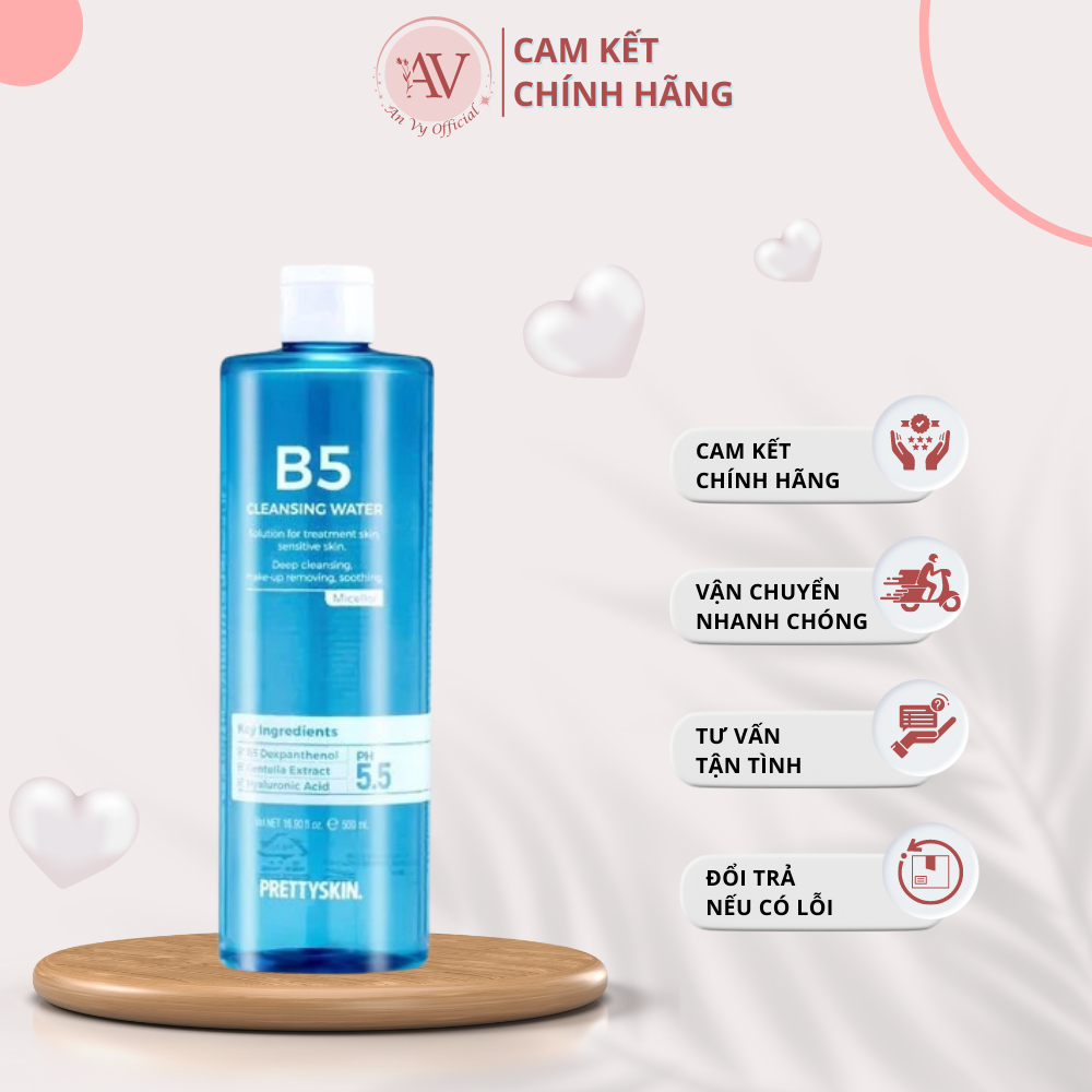 Nước Tẩy Trang B5 Prettyskin Dành Cho Da Nhạy Cảm, Da Treatment, Tẩy Sạch Dịu Nhẹ 500ml