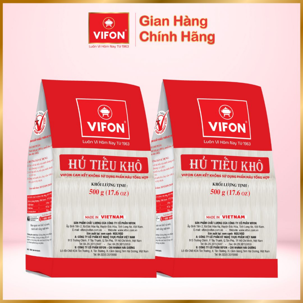 Thùng 12 gói Hủ tiếu khô VIFON 500gr/gói