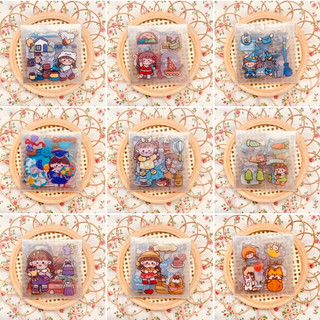 Set 10 tấm sticker trang trí, sticker chống nước hình dán không trùng nhau - Dán trang trí sổ tay DIY