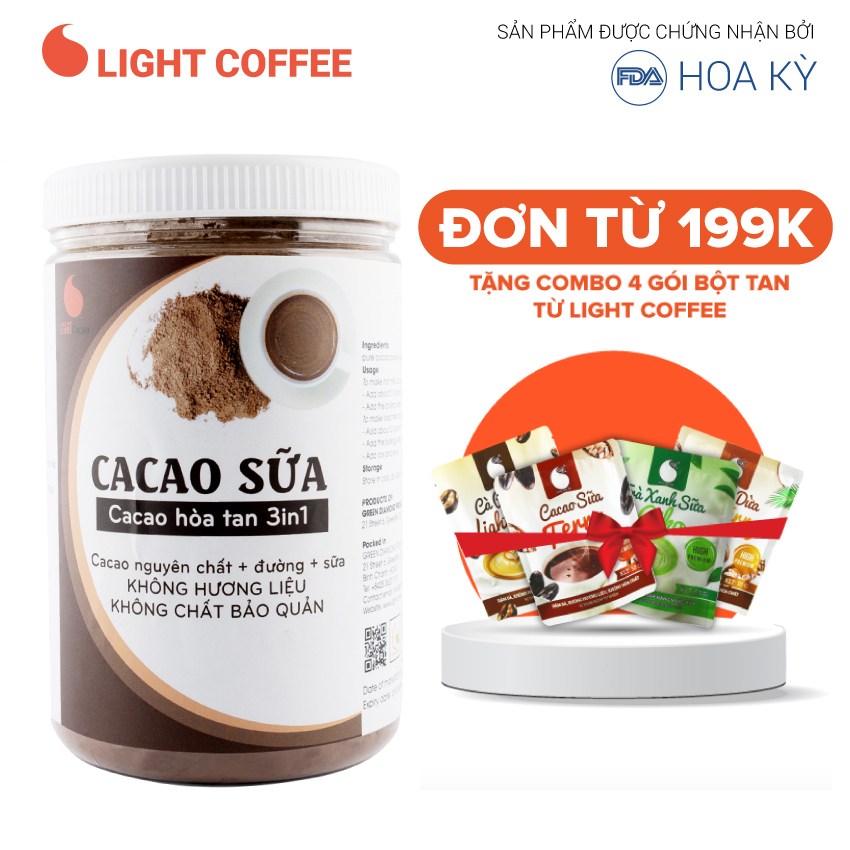Cacao sữa 3in1 thơm ngon, tiện lợi Light Coffee - hũ 550g