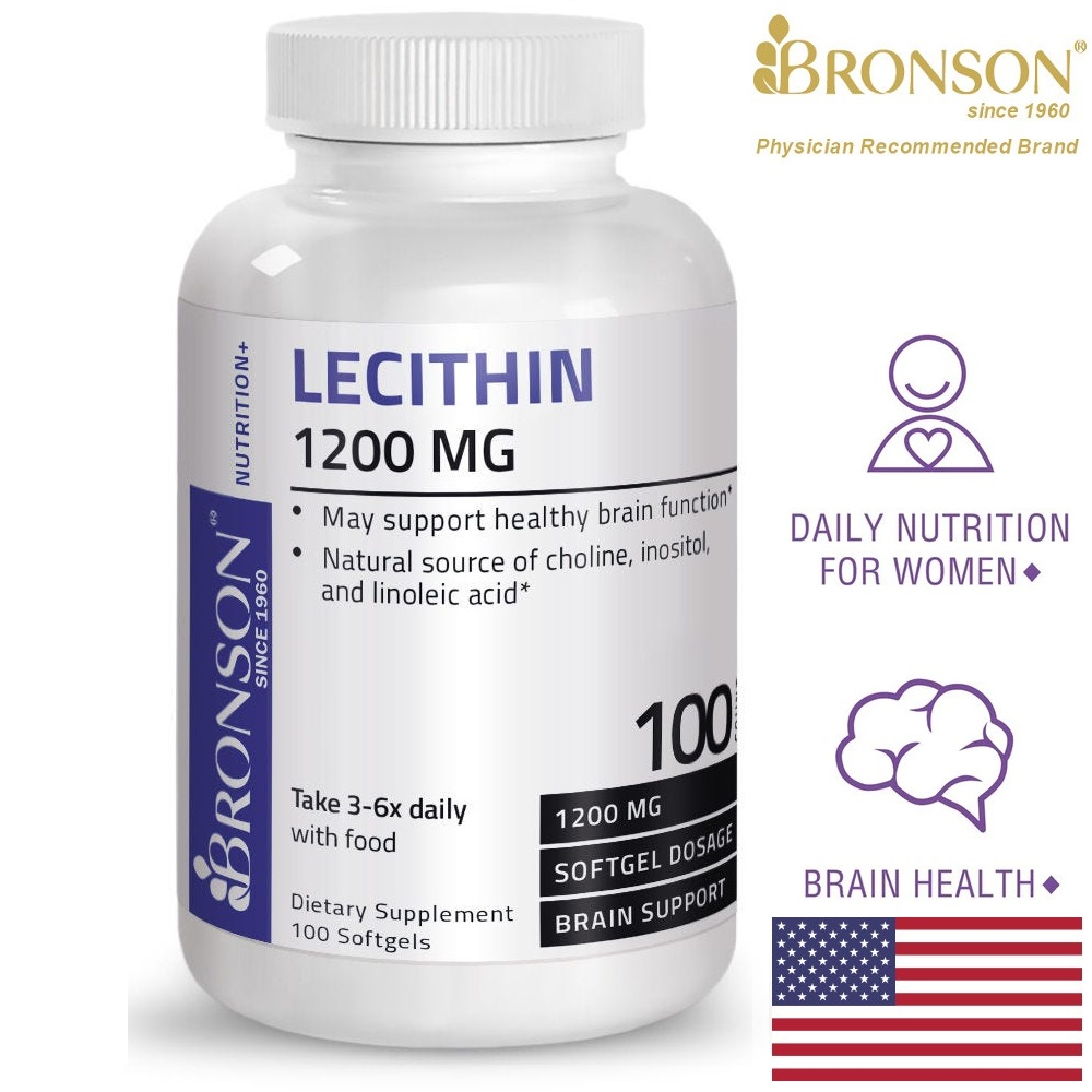 Organic Lecithin 1200mg - 100 viên Mỹ - Đẹp da, bổ cơ thể