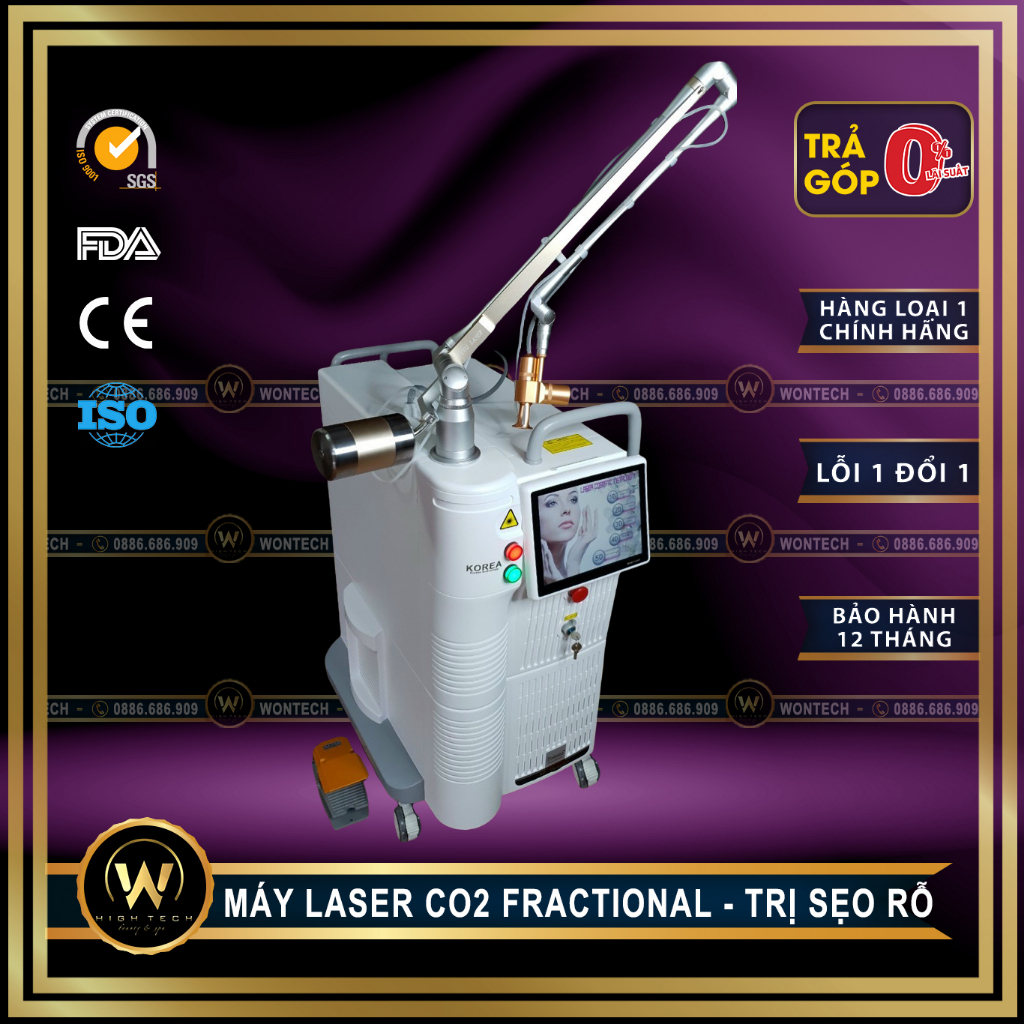Máy Laser Trục Khuỷu CO2 Fractional - Chuyên Điều Trị Sẹo Rỗ.