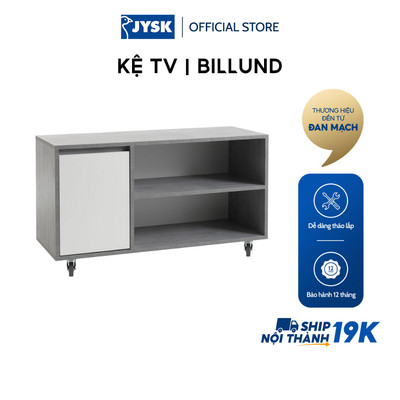 Kệ sách đa năng | JYSK Billund | gỗ công nghiệp | trắng/xám | R110xS40xC64cm