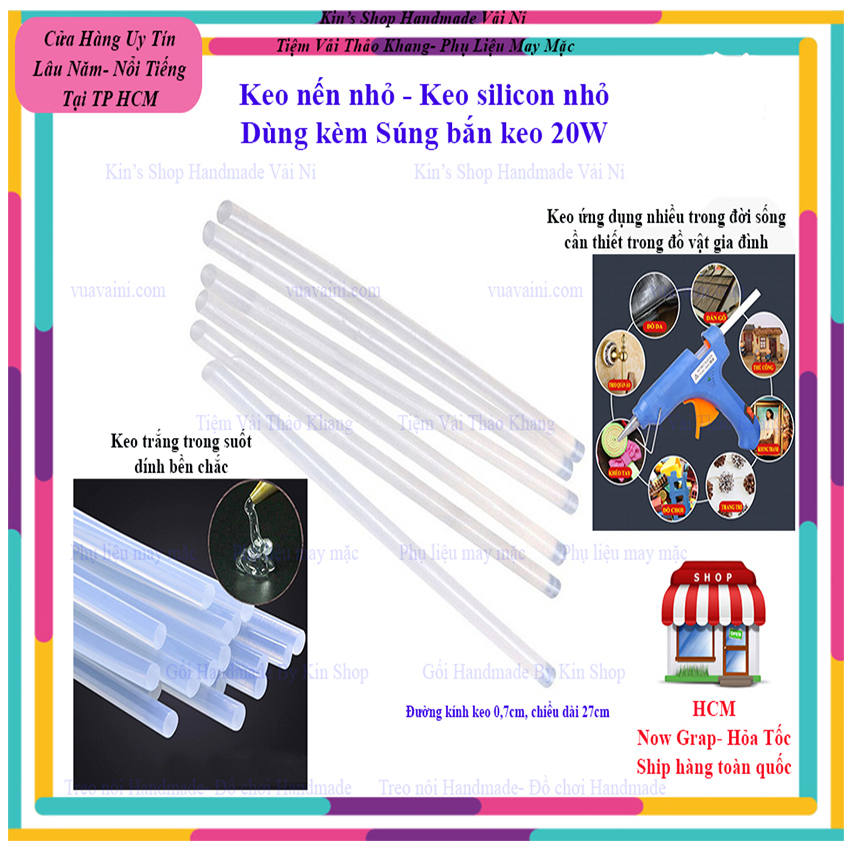 🌟Keo Nến Nhỏ - Keo Silicon Hàng Chất lượng Dán Vật Dụng Làm Đồ Handmade Dùng Chung Với Súng Bắn Keo Hoặc Đốt Bằng Lửa🌟