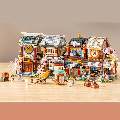 Đồ chơi lắp ráp building blocks LOZ mô hình cửa hàng gạo và mô hình cửa hàng bánh 1741-1744