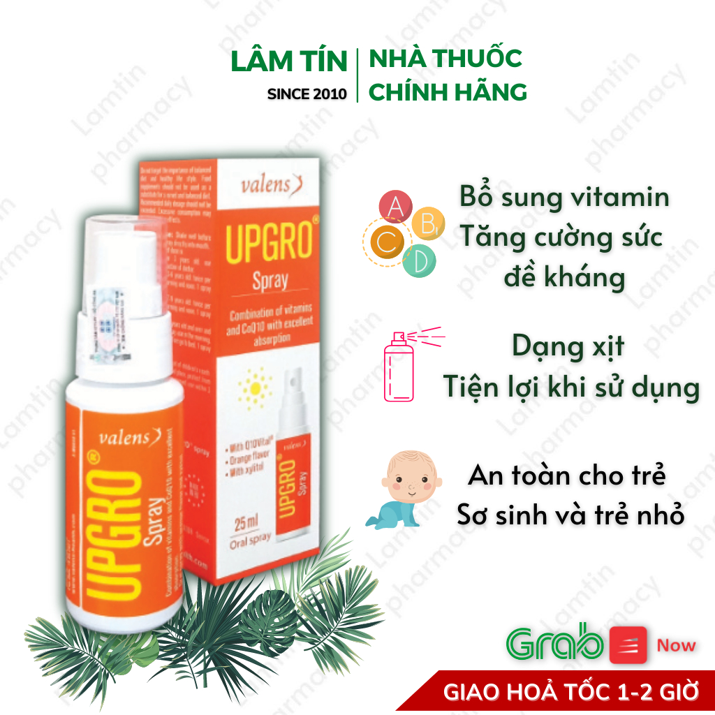 Xịt Upgro Spray - Bổ Sung Vitamin Giúp Trẻ ăn Ngon Ngủ Ngon Tăng Sức Đề Kháng Cho Bé Chai Lọ 25ml