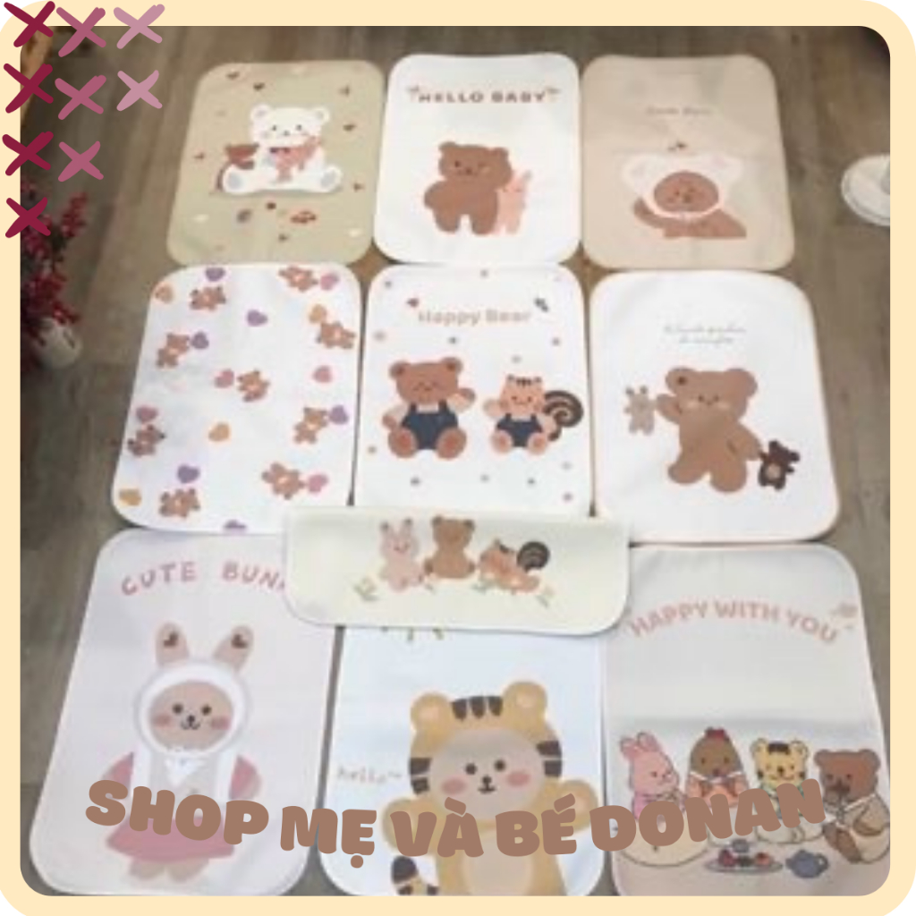 (Chọn mẫu) Lót Chống Thấm 4D Mẫu Hàn Quốc Cho Bé Sơ Sinh, Kho Sỉ Sơ Sinh, Lót Chống Thấm Cho Bé KT 50 x 70cm