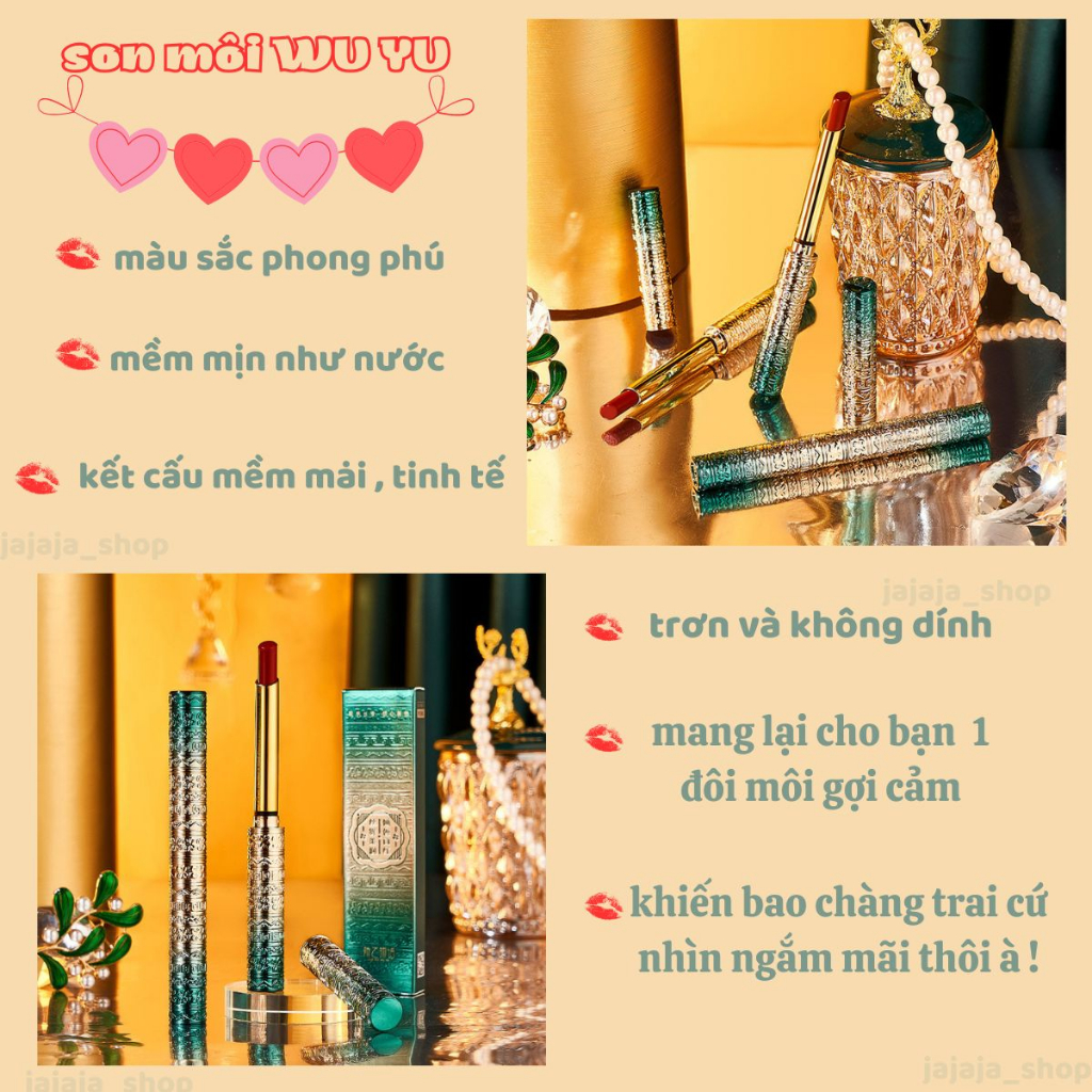 Son lì,WU YU,son kem lì,son thỏi lì,son bóng lì,son môi lì,son lì không trôi,son 2 đầu,son gấu,son không chì,mềm,mịn.