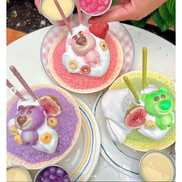 Khuôn gấu dâu khuôn silicon gấu dâu gấu lotso hồng làm thạch rau câu pudding bánh hoạt hình dễ thương