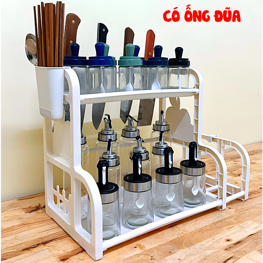 Kệ nhà bếp 2 tầng đựng gia vị Tashuan chữ B - Hàng Việt Nam