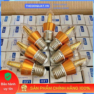 Bóng đèn led nến đuôi E27 5W ánh sáng vàng nắng & trắng