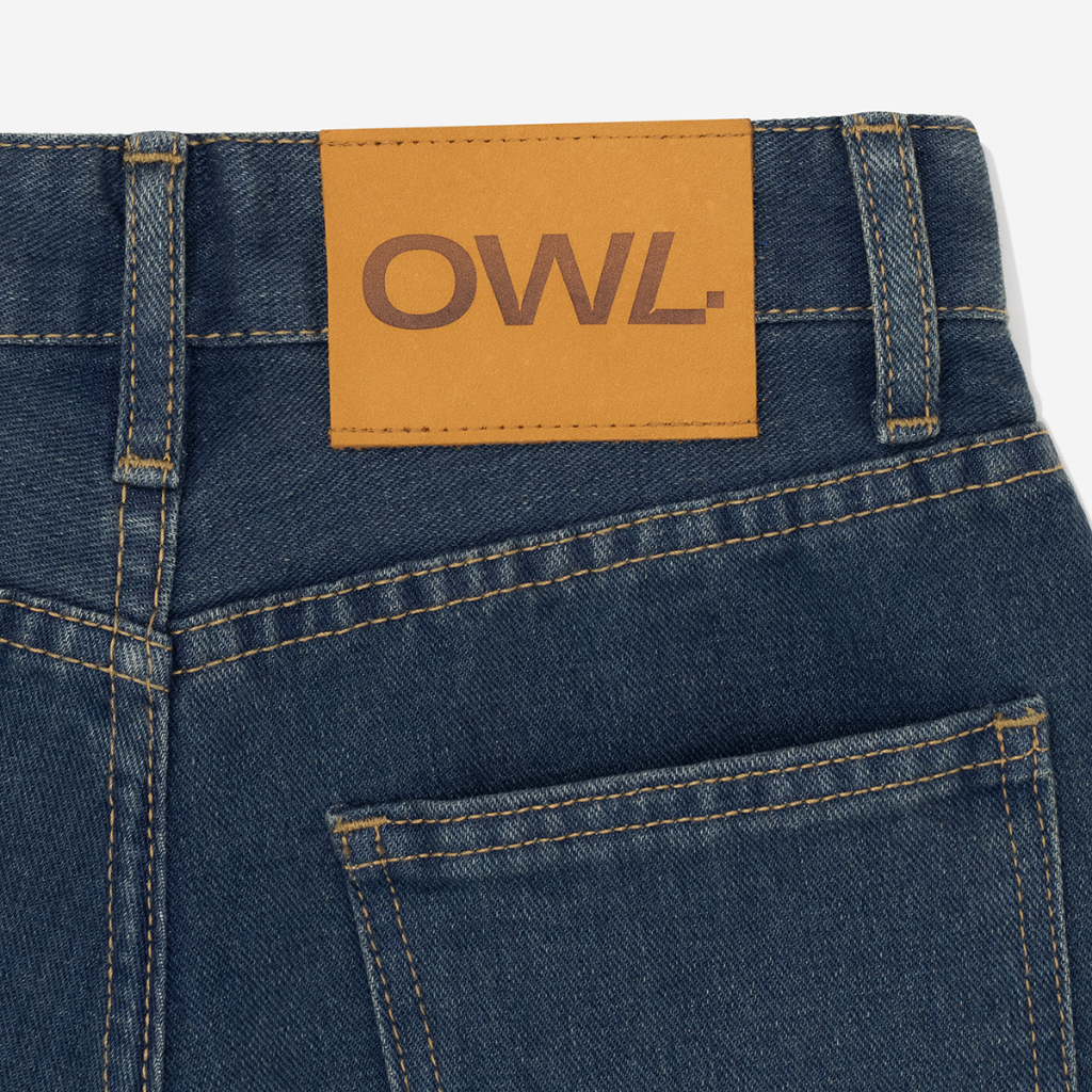 Quần short nữ xếp li Owlbrand Pleated/Xanh dậm