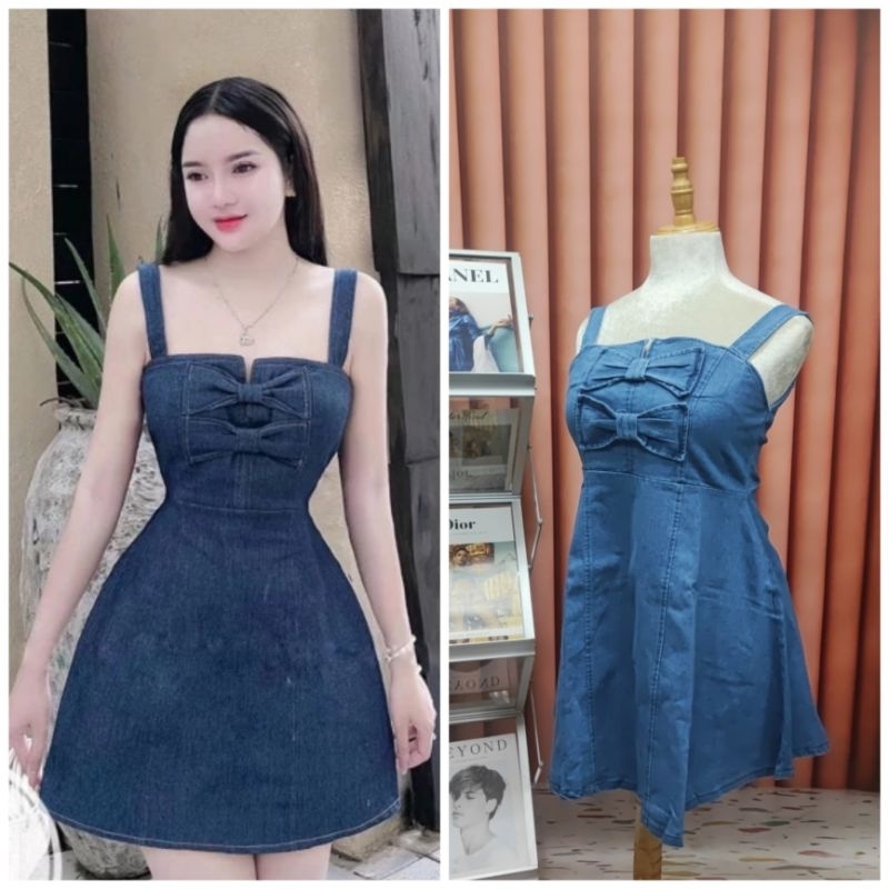 BIGSIZE Đầm jean nơ D113A