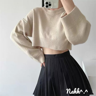 Áo len INNO Croptop Lông Mịn Cổ Tròn TA-2833