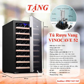 Tủ rượu vang, Tủ bảo quản rượu vang Vinocave 52