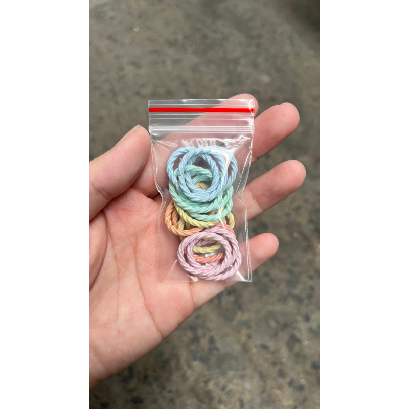 Set 15 dây thun cột tóc đủ màu co giãn cho bé gái tóc ít