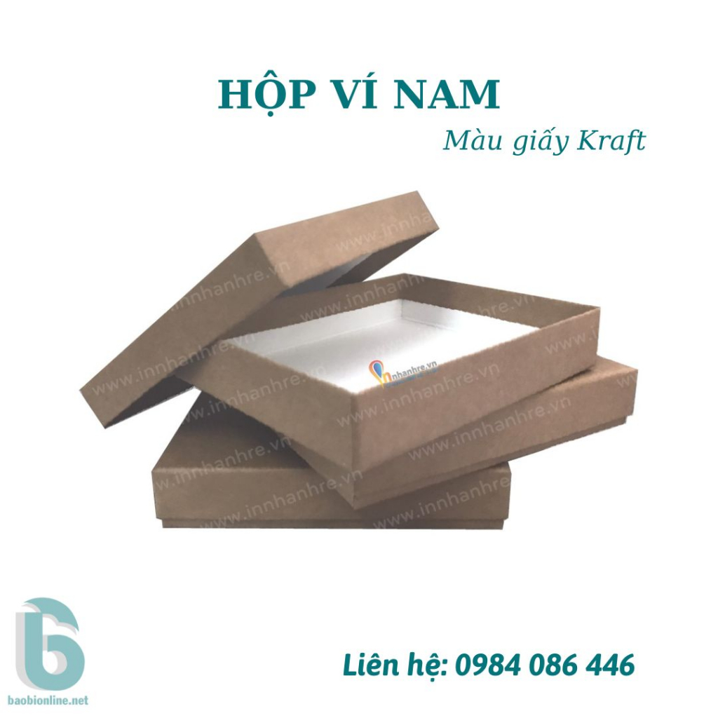HỘP ĐỰNG VÍ NAM MÀU GIẤY KRAFT | HỘP ĐỰNG VÍ NAM CẦM TAY - BAOBIONLINE